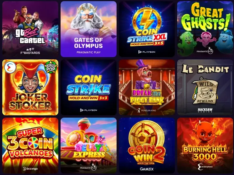 Spelaanbod overzicht bij GTbet Casino